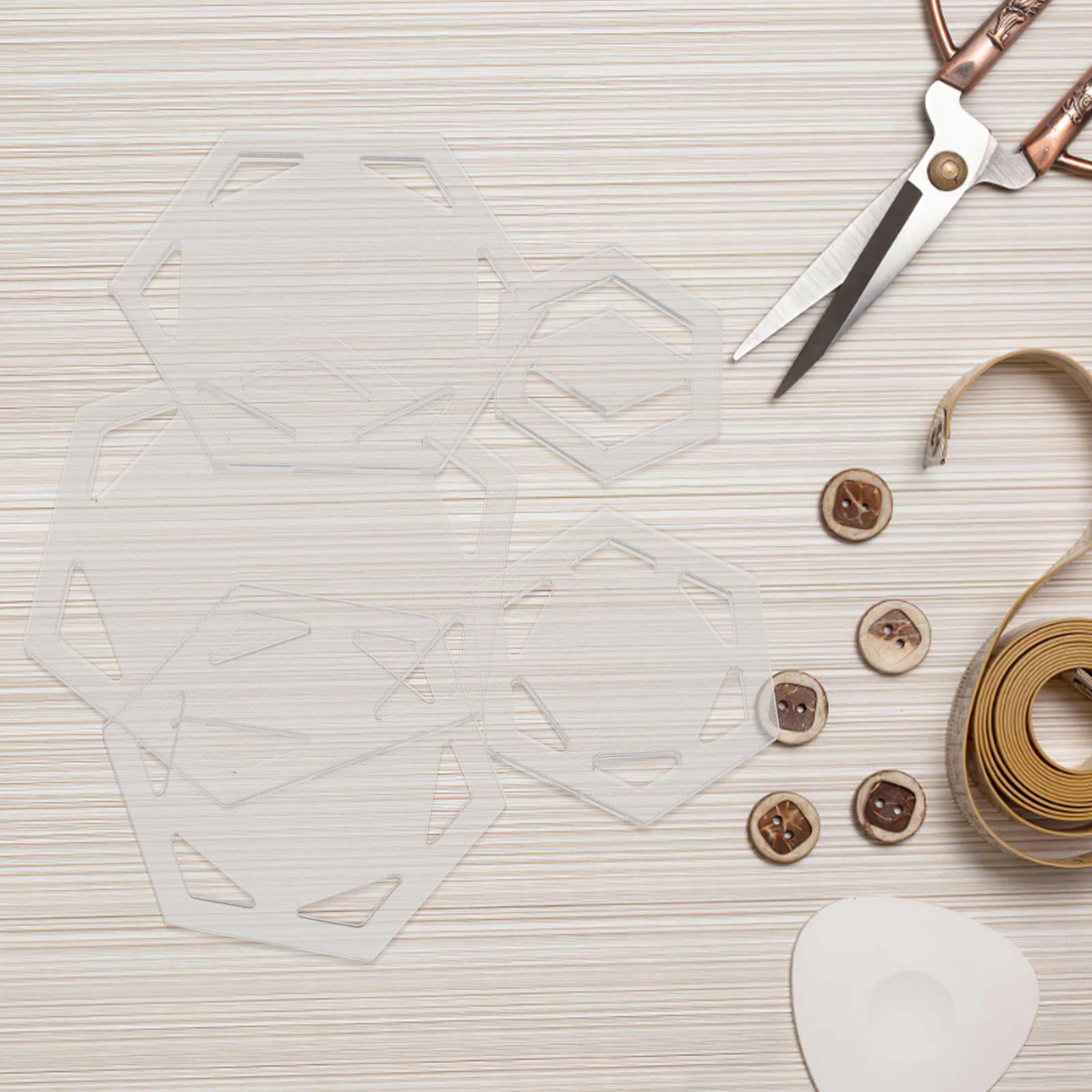 FRCOLOR 5pcs Hexagon Acrylic Quilting Templates for Patchwork Projects ...