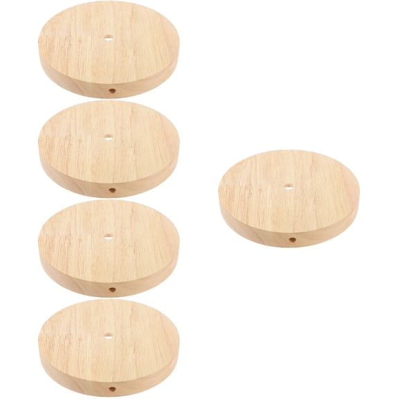 FRCOLOR 5pcs LED Light Display Pedestal Wooden Light Base Crystal Ball Round Display Base(E27/E14)