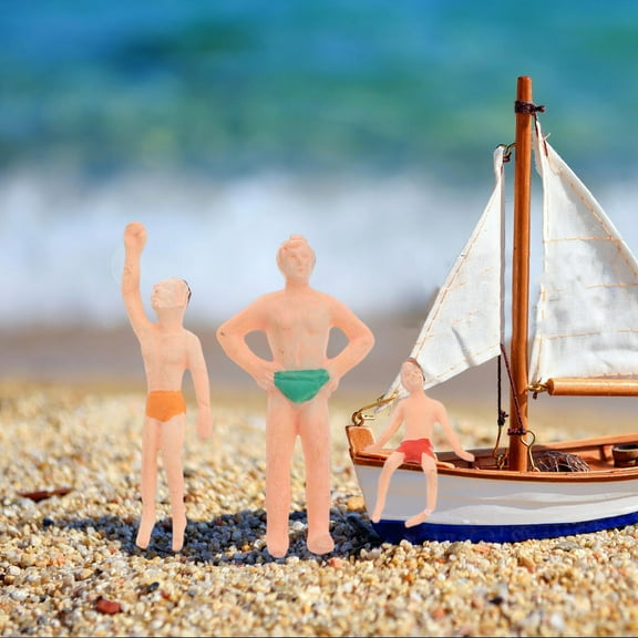 FRCOLOR 5pcs Miniature Beach People Mini Swimming Figures Park Figures Model Train Landscape Character Model Dollhouse People Tiny Displays