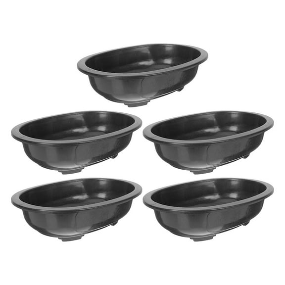 FRCOLOR 5pcs Oval Flower Planter Pots Plastic Flowerpots with Drainage Holes Decorative Flowerpots for Balcony Yard Garden Plants