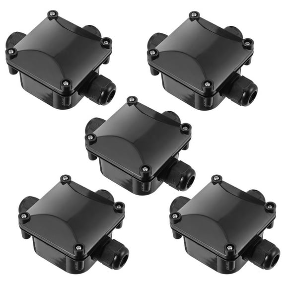 FRCOLOR 5pcs Plastic Waterproof Junction Box Led Street Lamp Cable Connector Box (Black)