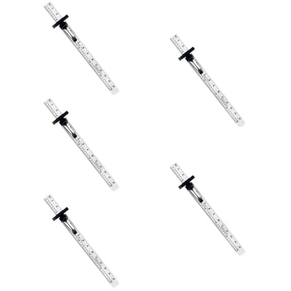 FRCOLOR 5pcs Pocket Steel Ruler With Pocket Clip Portable Pocket Ruler Steel Ruler Sewing Gauge