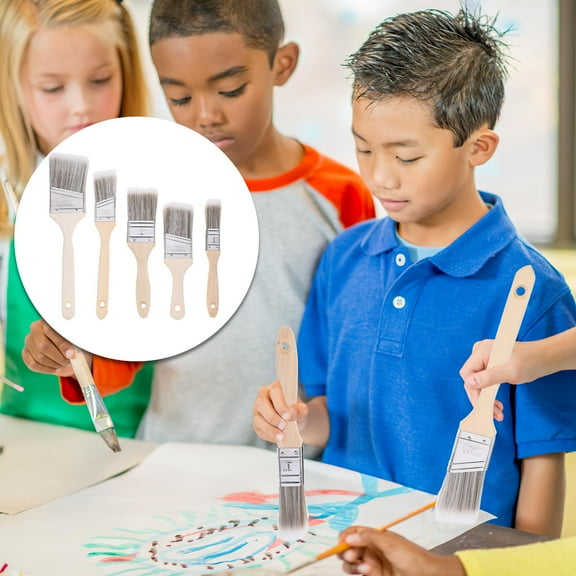 FRCOLOR 5pcs Portable Paint Wall Painting Wooden Handle Paint Reusable Paint