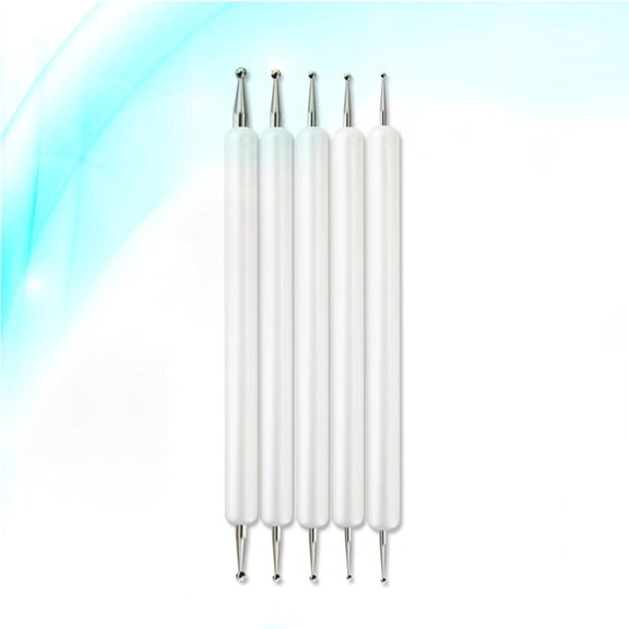 LABSERRON Back to School Clay Sculpture Tool Stainless Steel White 5Pcs 14in Double-Ended Ball Stylus