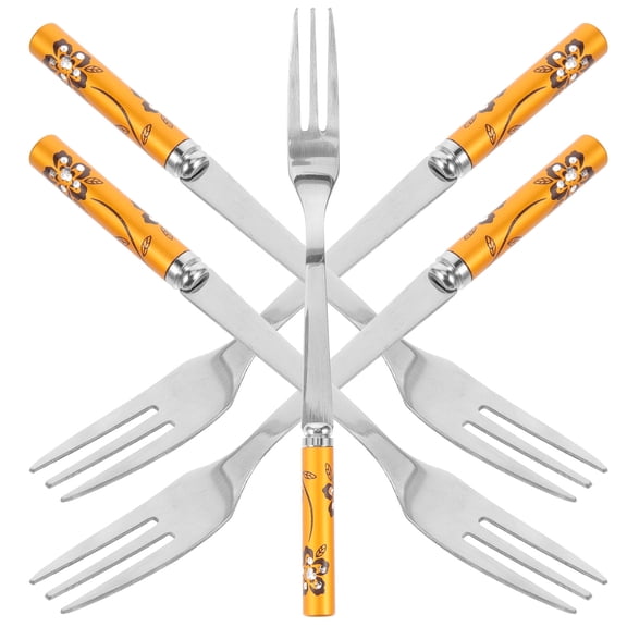 WASHWEPE Fruit Forks Assorted Color Kitchen and Dining Use 5Pcs 12.8In