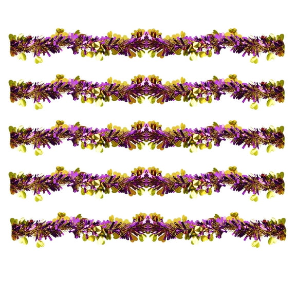 FRCOLOR Purple Tinsel Garlands for Decor Made of Plastic Lightweight and 5 Pieces