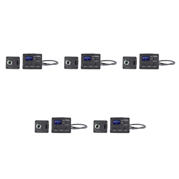FRCOLOR 5pcs Ukulele Piezo Pickup 3- Band EQ Equalizer Tuners System with LCD Display for Ukelele Guitar