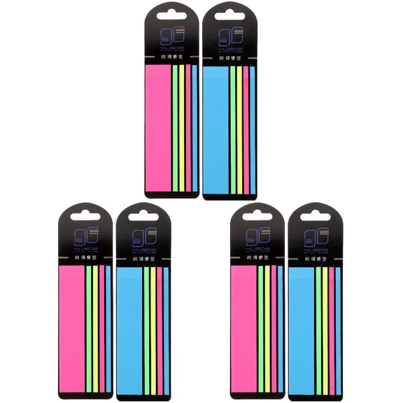 FRCOLOR 6 Boxes Colored Sticky Tabs Self Adhesive Reading Markers Reading Stickers Fluorescence Page Markers