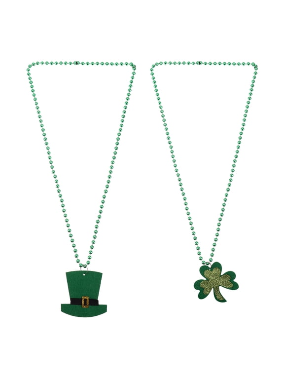 6pcs Clover Necklace Green Plastic St Patrick's Day Party Favor