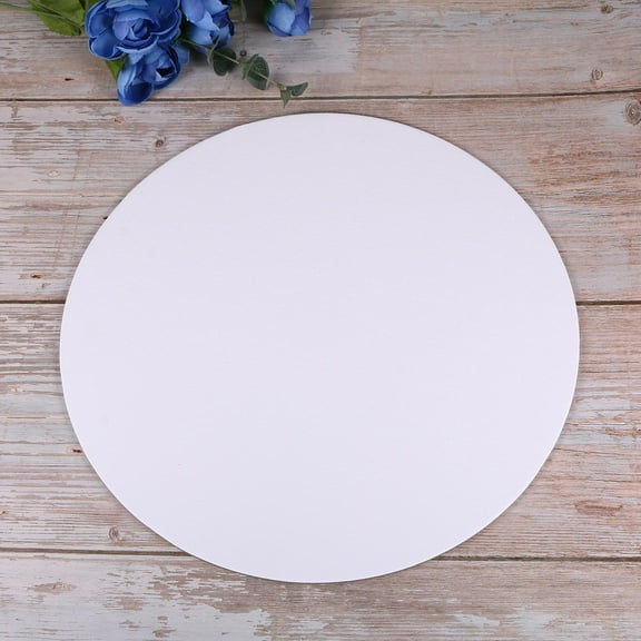 FRCOLOR 6 PCS Round Canvas Board Small Painting Art White