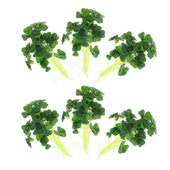 FRCOLOR 6 PCS Simulated Plant Four-leaf Home Decor Shamrock Greet Green