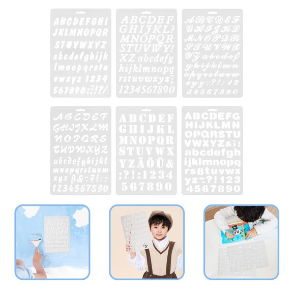 FRCOLOR 6 Pcs Alphabet Tracing Stencil Stencils for Painting Reusable