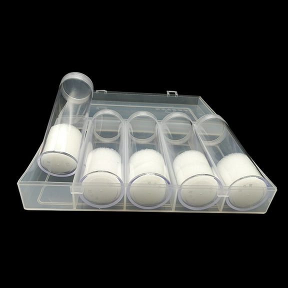 WASHWEPE Coin Storage Tube Holder Transparent Plastic 6Pcs 30mm Tubes Container