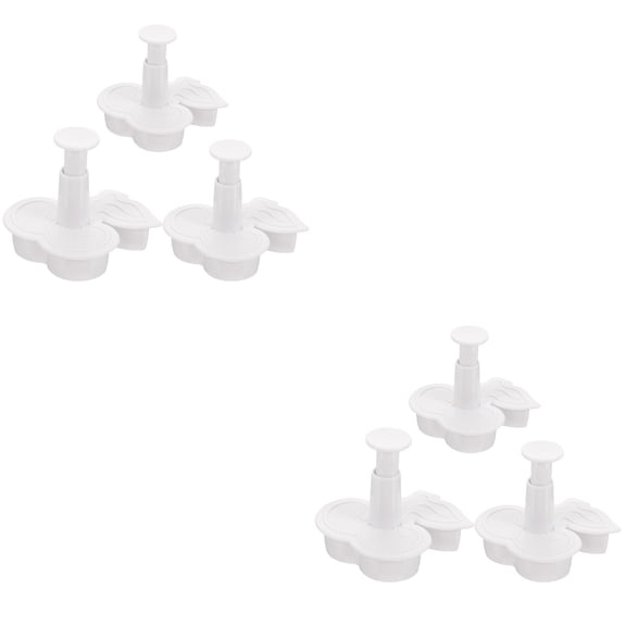 LABSERRON 6Pcs White Plastic Biscuit Cutters Appearance Convenient for Family