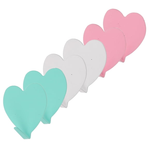 TAILTOSS 6Pcs Heart Shaped Wall Hooks Adhesive with Sturdy Iron for Bedroom and Bathroom Use