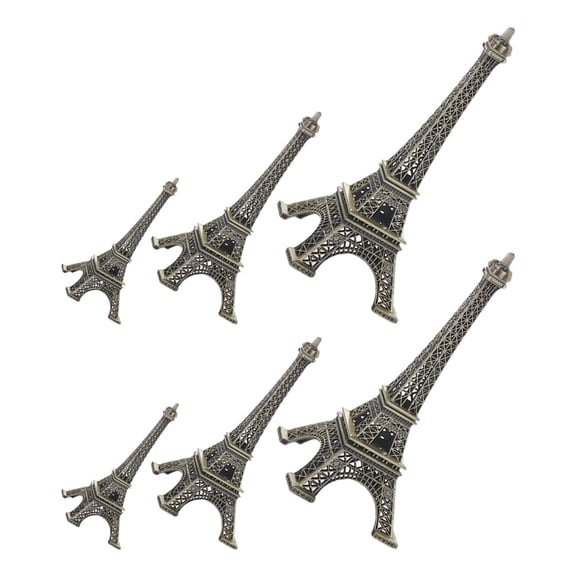 FRCOLOR 6 Pcs Eiffel Tower Centerpieces for Tables Small Statue Dark Brown