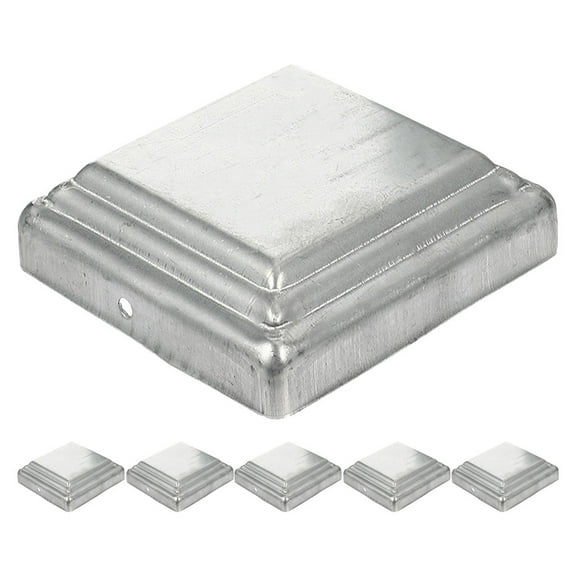 FRCOLOR 6 Pcs Fence Post Cover Protector Patio Covering Railing Cap Silver