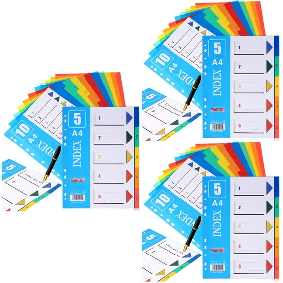 FRCOLOR 6 Pcs Folder Dividers Plastic File Dividers Notebook Divider Office Binder Divider Daily Use