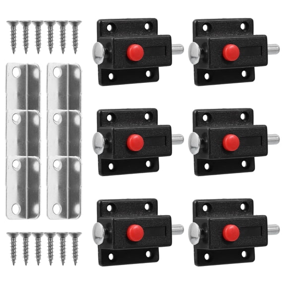 FRCOLOR Spring Loaded Push Button Door Latch in Black for Furniture Cabinet Doors with ABS Zinc