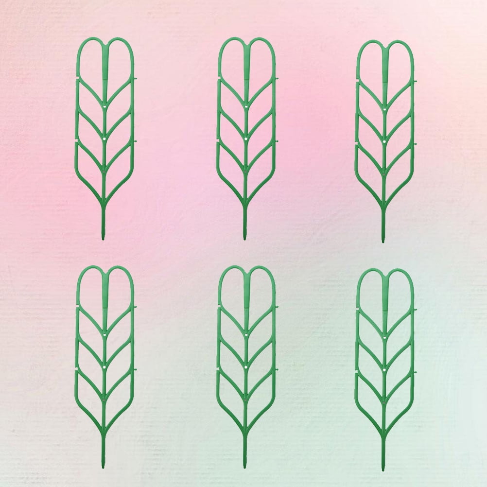 FRCOLOR 6 Pcs Garden Trellis for Mini Climbing Plants Leaf Shape Potted Plant Support Vines Vegetables Vining Flowers Patio Climbing Trellises for Roses Cucumbers Clematis Pots Supports
