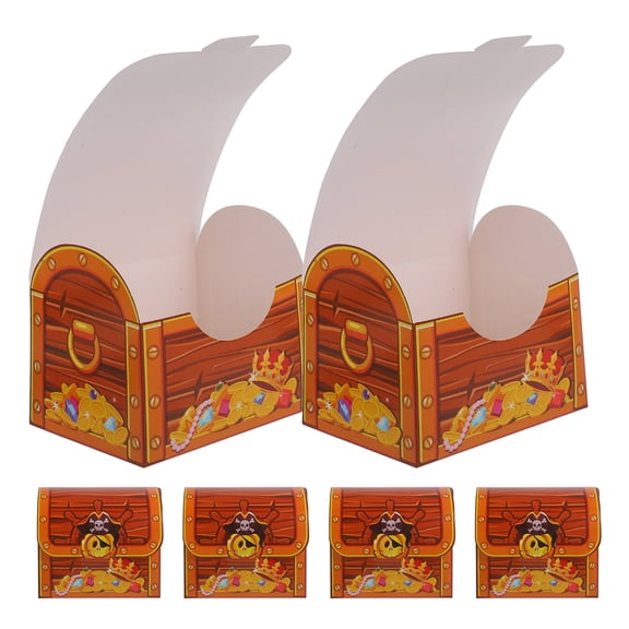 WRISTBIQUE Party Favors Treasure Box Light Brown 6Pcs 4.7x4.5x3.5in