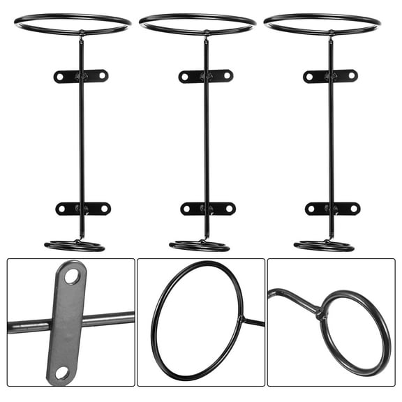 FRCOLOR 6 Pcs Iron Wine Mounted Liquor Bottle Display Shelf Black