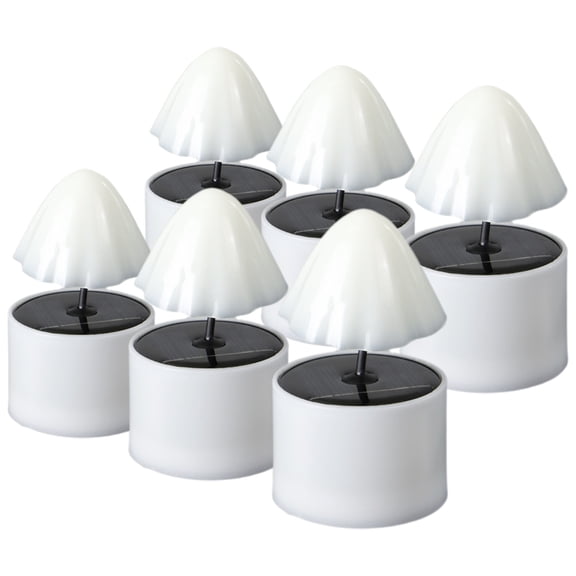 LABSERRON Outdoor Solar Candle White 6Pcs Solar Tea Light for Garden Decoration
