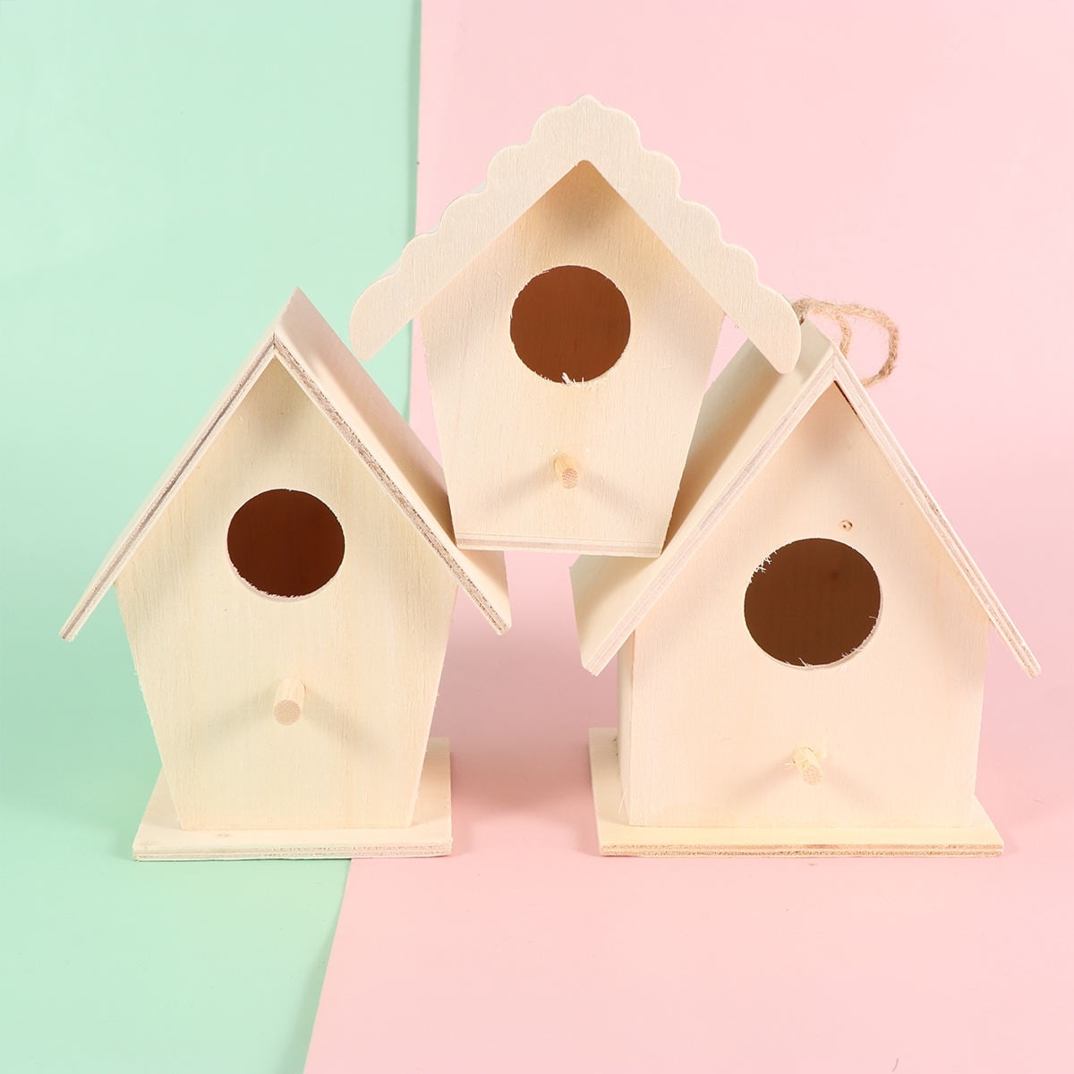 FRCOLOR 6 Pcs Mini House Items Toys DIY Unfinished Birdcage Light Brown Educational Toy for Cafe Shop Ornament