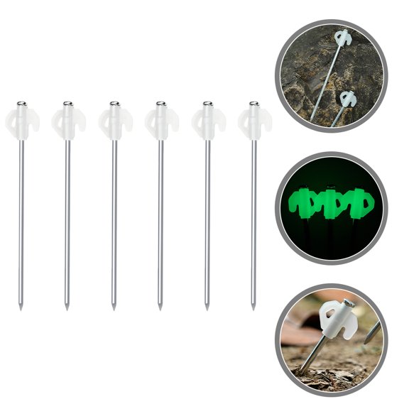 FRCOLOR 6 Pcs Nails Stakes Camping Accessories Anchors White