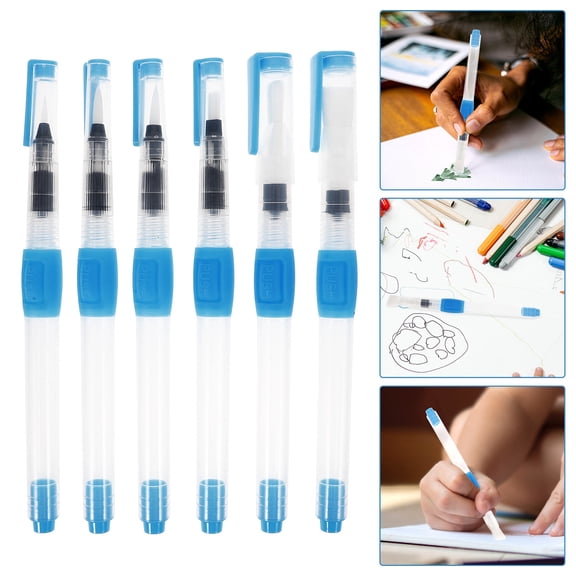 WASHWEPE Water Color Pen Sky-Blue for Home Use 6Pcs