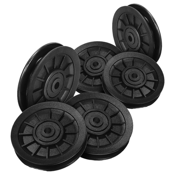 FRCOLOR  6 Pcs Plastic Pulley Exercise Equipment Wheel Fitness Elderly Black