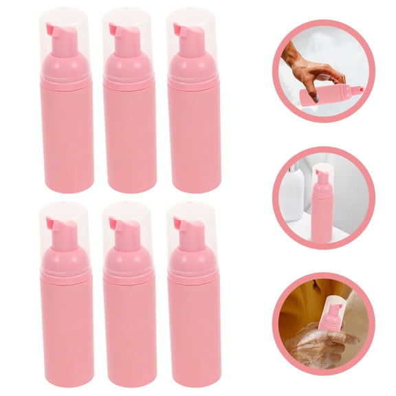 FRCOLOR  6 Pcs Pump Bottles for Shampoo and Conditioner Pink Foam Dispenser