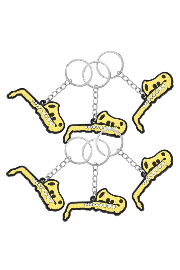 6 Pcs Sax Keychain Musical Instrument Charms Baby Man