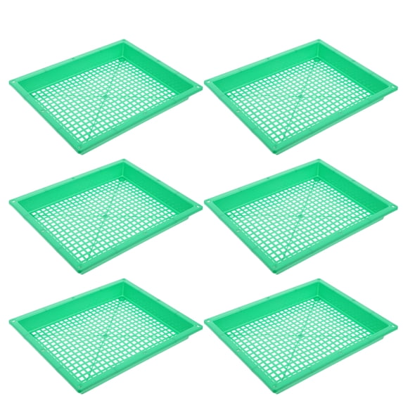 LABSERRON Microgreens Growing Tray Plant Germination Trays Green Plastic 6Set 11.6X9.3In
