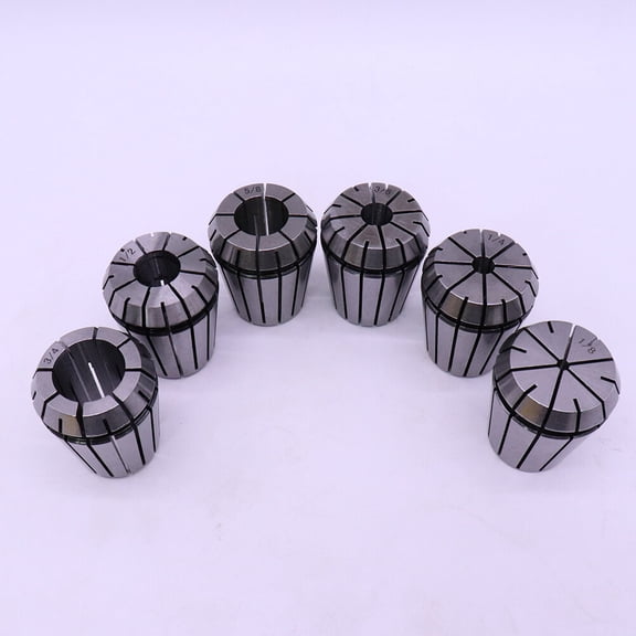 LABSERRON Precision Spring Collets Steel 6Pcs For Cnc Spindle Collets Silver