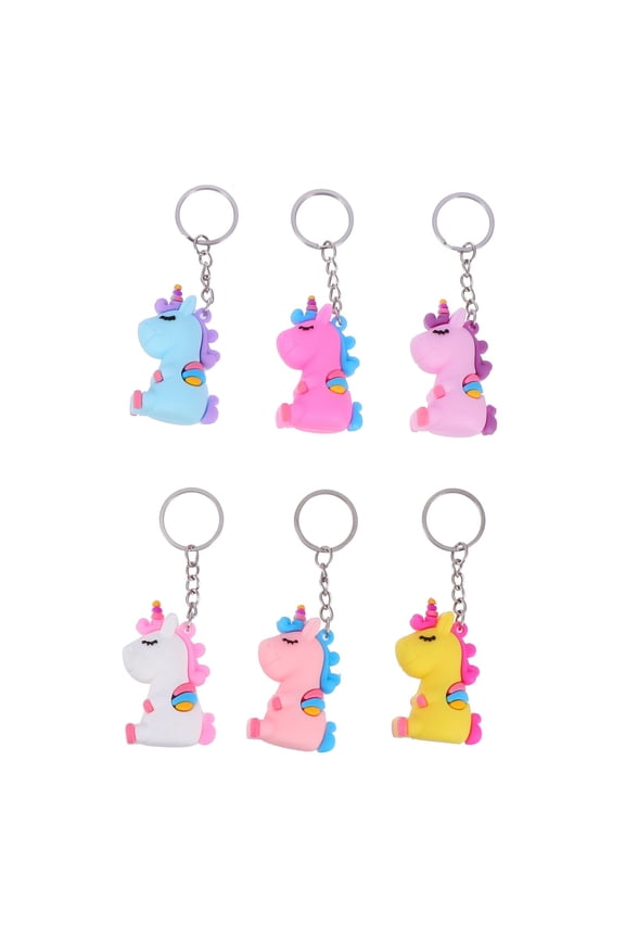 6 Pcs Unicorn Keychain Car Pendant Fine Workmanship