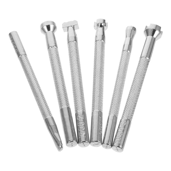 FRCOLOR 6 Piece Silver Alloy Leather Carving Tool Set for DIY Craft Projects 6pcs