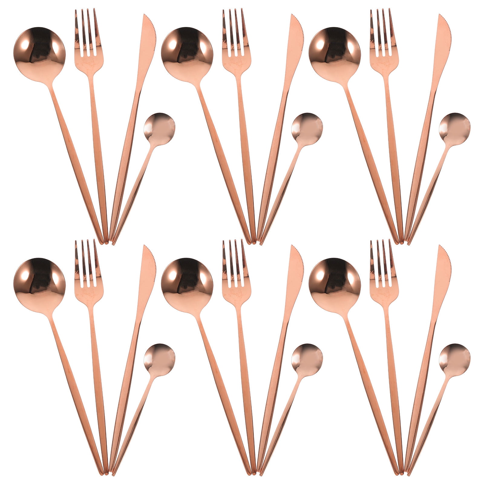 FRCOLOR 6 Sets Stainless Steel Cutlery for Steak Western Food Flatware Forks Spoons and Cutters for Dinner Parties and Special Occasions