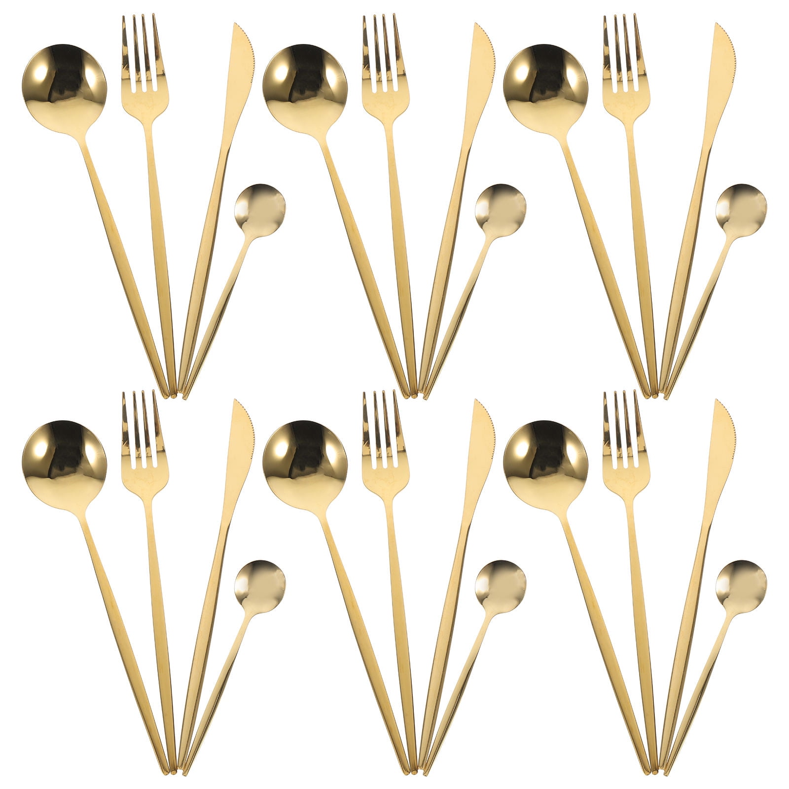 FRCOLOR 6 Sets Stainless Steel Cutlery for Steak Western Food Flatware Forks Spoons and Cutters for Dinner Parties and Special Occasions