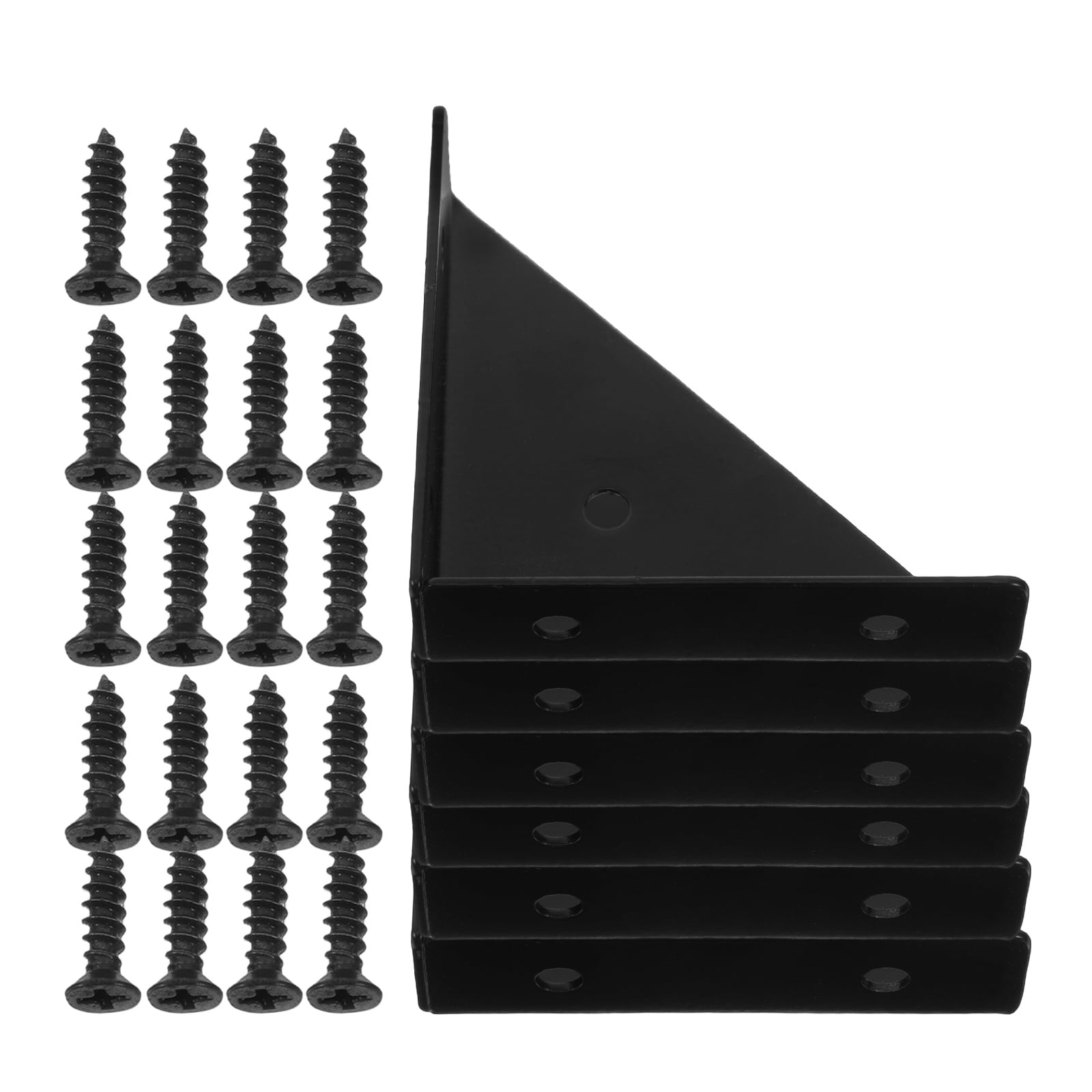 FRCOLOR 6 Sets Triangular Steel Support Brackets Heavy-Duty 90-Degree ...
