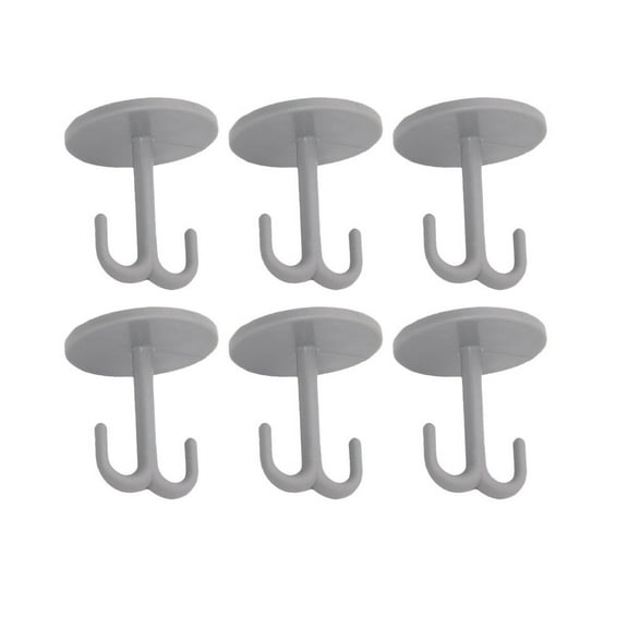 FRCOLOR 6 Vertical Hook Ceiling Mounted Spade Holder Bath Hangers Brush Hook for Kitchen Bathroom Bedroom,3.9"X3.15"X1.97"