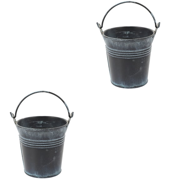 FRCOLOR 6 pcs  Iron Flower Containers Retro Style Iron Planter Home Office Flower Holders