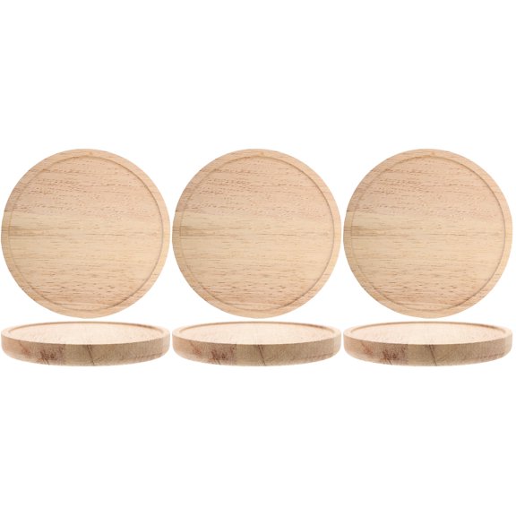 FRCOLOR 6 pcs  Round  Wall-mounted Floating Shelf Bedroom Display Floating Shelf Small Wooden Floating Shelf