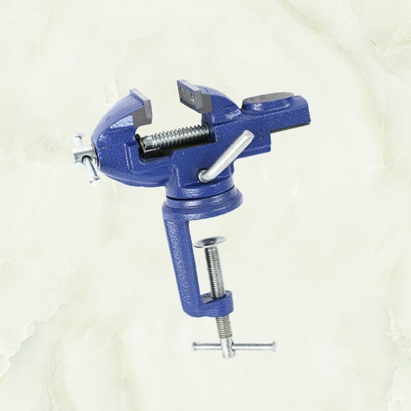 FRCOLOR 60 Mm Small Rotate Clamp-on Bench Vise Mini Bench Vise Work 19X16CM Blue