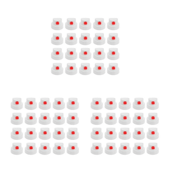 FRCOLOR 60 PCS  Mini White Spray Can Nozzle Replacements Plastic Spray Paint Caps for Graffiti Fat Cap Spray Nozzles for Aerosol Cans