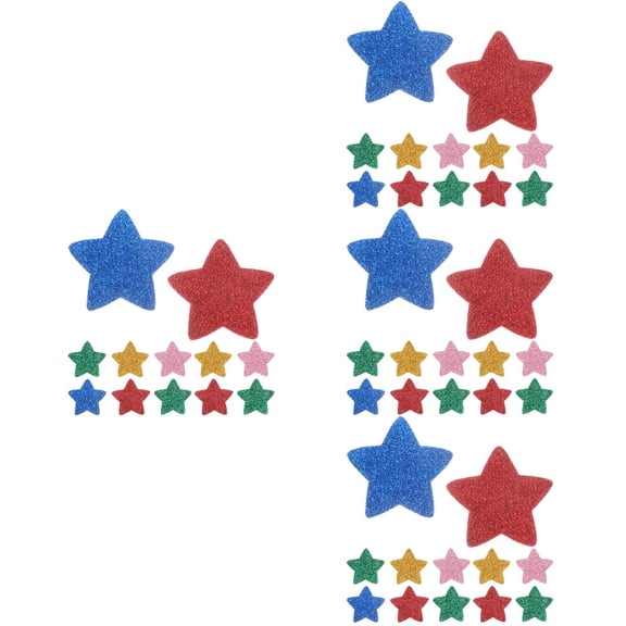 FRCOLOR 60 Pieces Foam Star Stickers Self-Adhesive for Graduation Caps, Arts, Crafts, Scrapbooking and Decoration