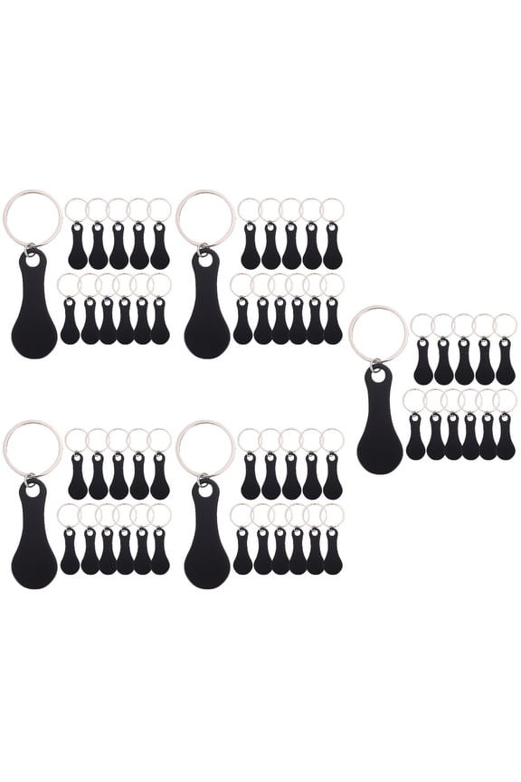Universal Shopping Cart Token Keychain, Black Design, 60 Pieces for Easy Checkout