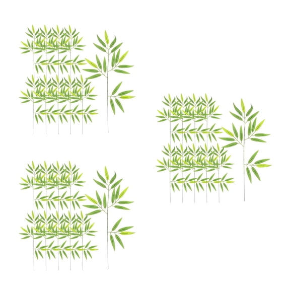 FRCOLOR 60 pcs Fake Bamboo Leaves Decorations Artificial Bamboo Plants Indoor Green Leaves Simulation Bamboo Branches for Home Office