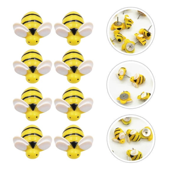 FRCOLOR 60pcs Adorable Bee Shape Pushpin Creative Thumbtack Small Drawing Pin
