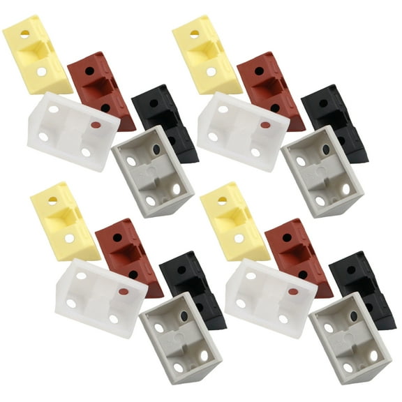 FRCOLOR 60pcs Furniture Hardwares Tools Plastic Angle Brackets Code Corner Gusset Brace